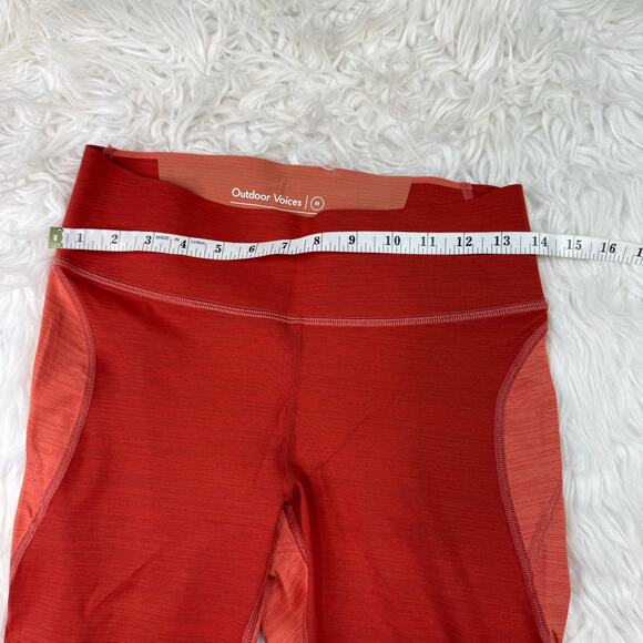 Outdoor Voices Tech Sweat Two-Tone Kneecap Crop Capri Leggings Size M Orange - Picture 16 of 16
